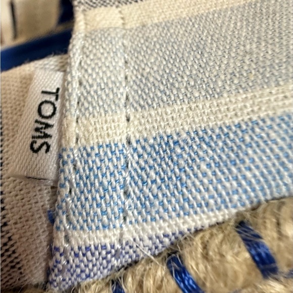 TOMS - WOMENS ALPARGATA ROPE ESPADRILLE Blue and Cream Espadrille Flats - Picture 7 of 9